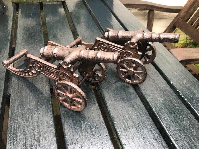 stel gietijzeren sier kanonnen, Ophalen of Verzenden, Landmacht, Overige gebieden, Miniatuur of Beeldje