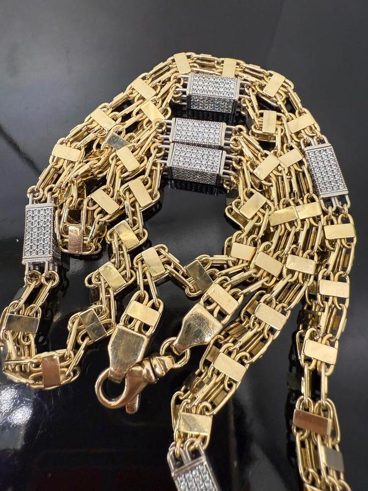 Prachtige 14 karaats gouden magnum ketting, Sieraden, Tassen en Uiterlijk, Kettingen, Goud, Ophalen of Verzenden