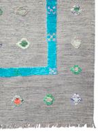 Handgeweven oosterse Kelim NEW wol grey dots 210x288cm, Crème, Onbekend, 200 cm of meer, Ophalen of Verzenden