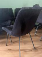 4 zwarte velvet eetkamerstoelen - prima voor 2e ronde, Huis en Inrichting, Stoelen, Ophalen, Gebruikt, Zwart, Vier