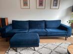 NOUS living via Whkamp Donkerblauwe 4-zitsbak met hocker, Ophalen, 250 tot 300 cm, 75 tot 100 cm, Zo goed als nieuw