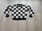 Zwart-witte trui met smiley-patroon maat 152, Ophalen of Verzenden