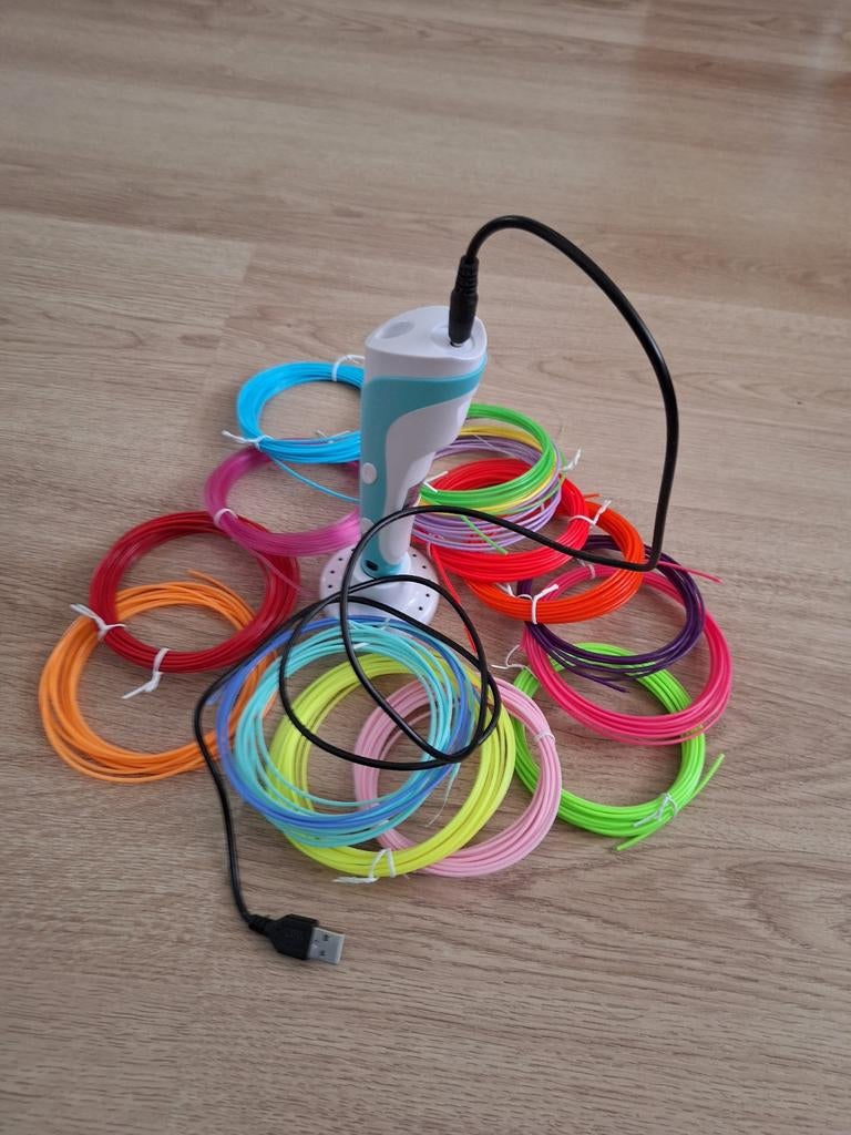 3D pen met 3D kleuren lint, Ophalen, Gebruikt, Kunststof, Elektrisch