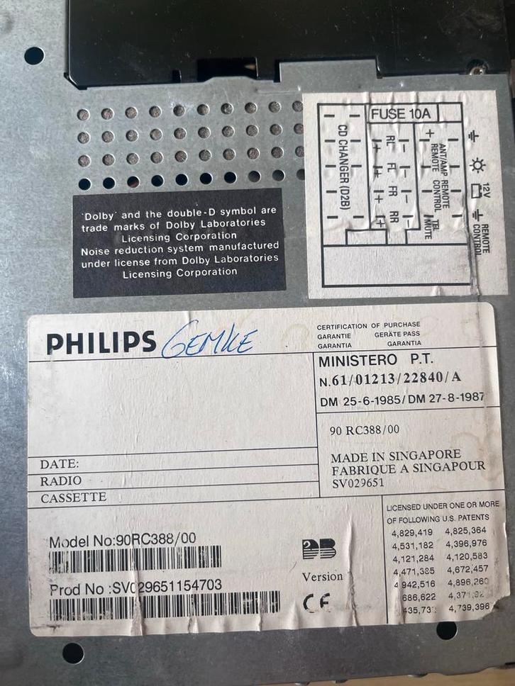 Philips autoradio RC388 met 6 CD-wisselaar, Auto diversen, Autoradio's, Gebruikt, Ophalen