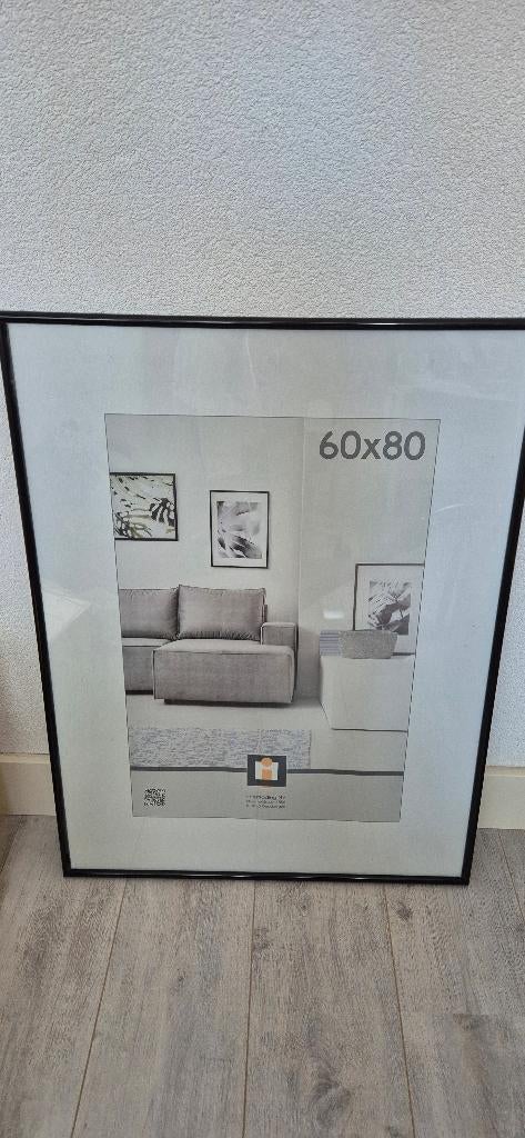 Fotolijst 60x80 - Zwart Kunststof, Ophalen, Kunststof, Zo goed als nieuw, 75 cm of meer
