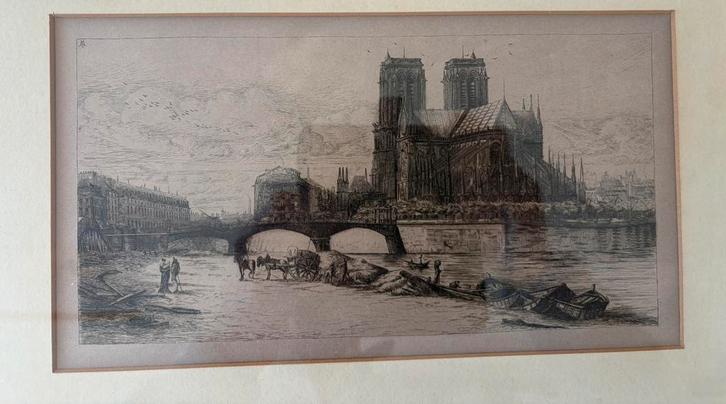 Charles Méryon (1821-1868) L’Abside de Notre-Dame de Paris, Antiek en Kunst, Kunst | Etsen en Gravures, Ophalen of Verzenden