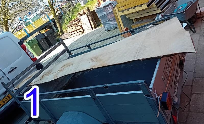 Boomstam, tafelblad, schap, planchet, schaaldeel 5x, Doe-het-zelf en Verbouw, Hout en Planken, Ophalen, Overige typen, Nieuw, Overige houtsoorten