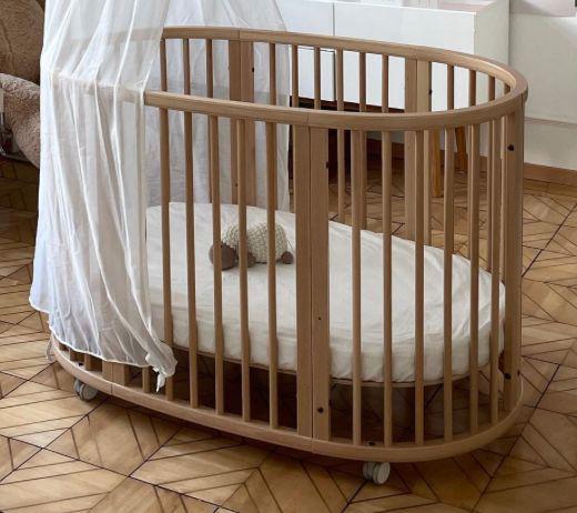Stokke Sleepi Bed V3 Natural meegroei bed tot 5 jaar, Ophalen of Verzenden, Gebruikt, Ledikant