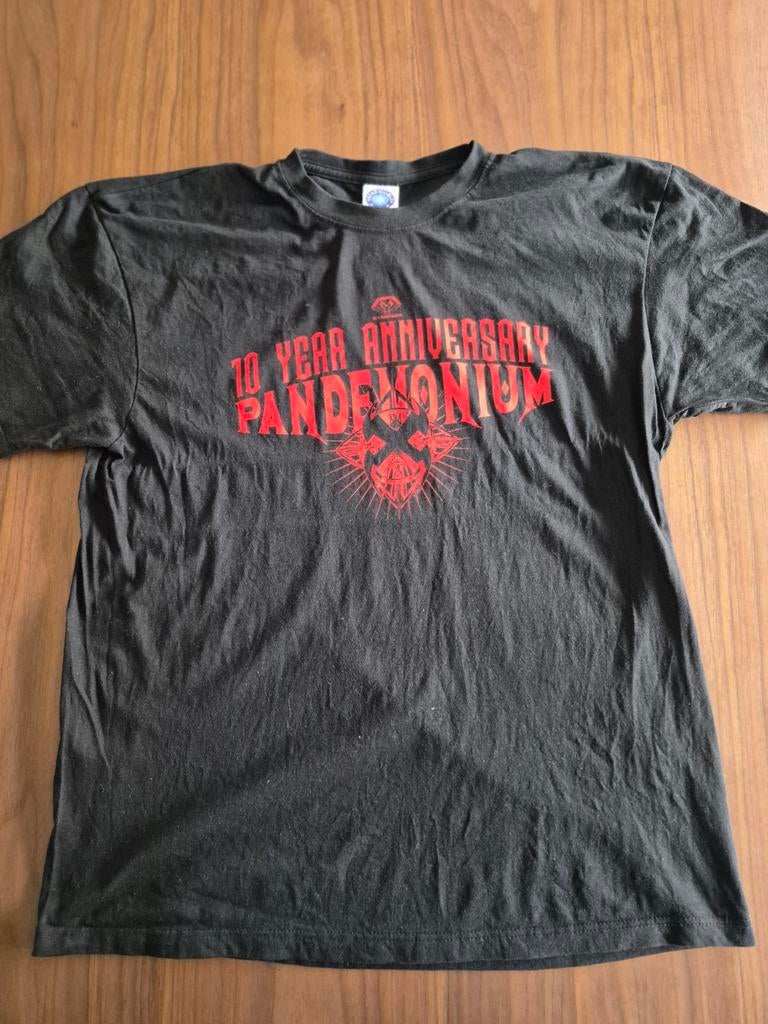 Pandemonium 10 Jaar Jubileum T-shirt Zwart Maat L, Maat 52/54 (L), Onbekend, Zwart, Ophalen of Verzenden