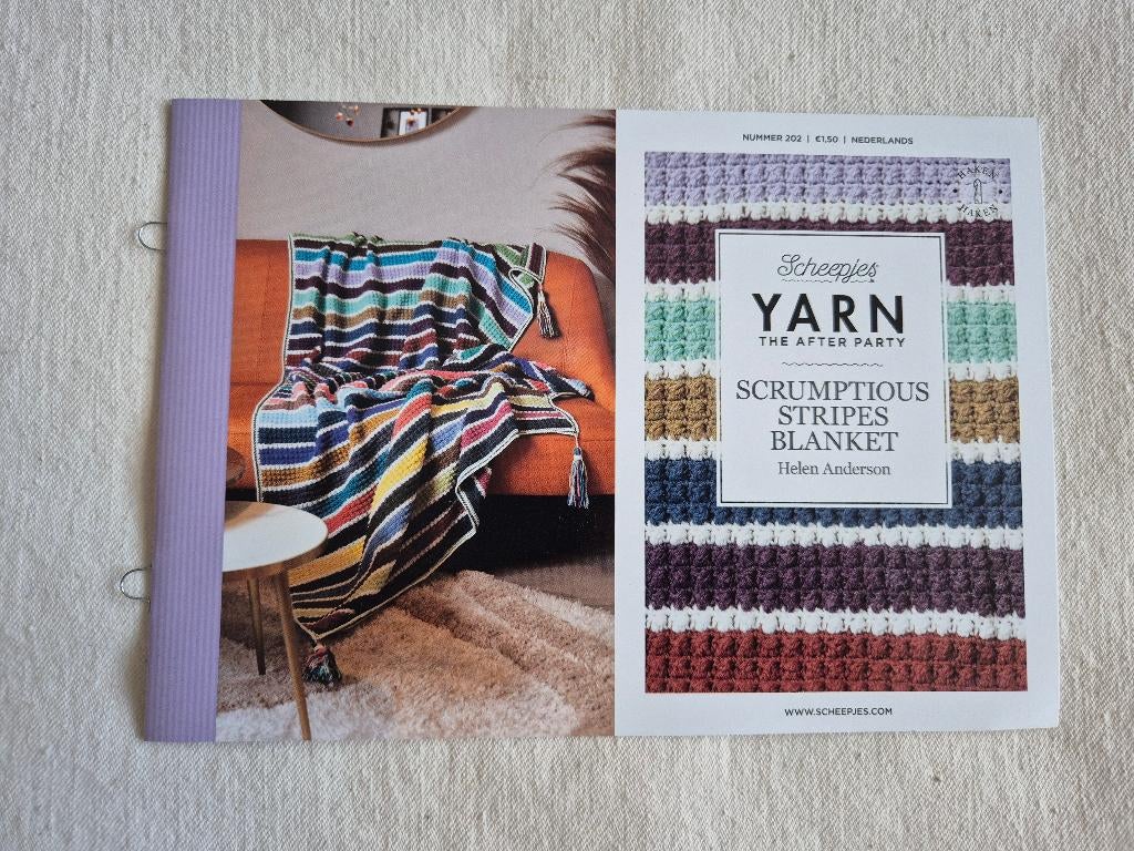 Scheepjes scrumptions stripes blanket patroon, Ophalen of Verzenden, Zo goed als nieuw, Haken, Patroon of Boek