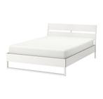 Tweepersoons bed - Ikea Trysil, Huis en Inrichting, Ophalen, Wit, Tweepersoons, Zo goed als nieuw