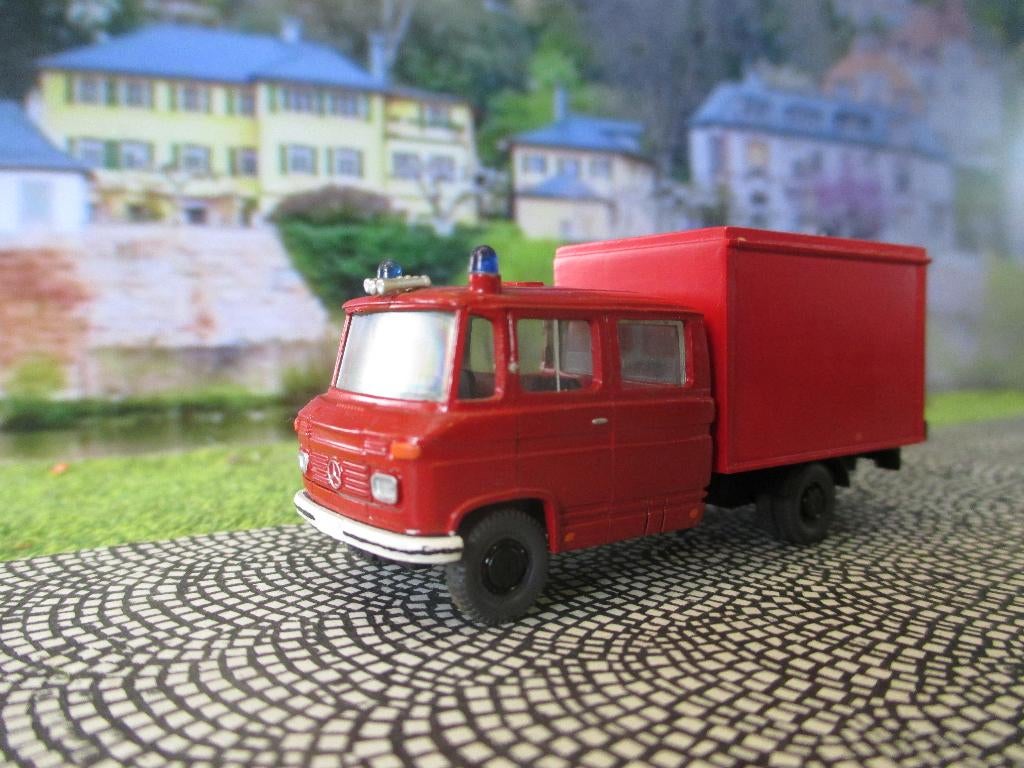 Mercedes T2 L 406 DoKa Pick-Up met Kofferopbouw Brandweer, Ophalen of Verzenden, Gebruikt, Bus of Vrachtwagen, Rietze