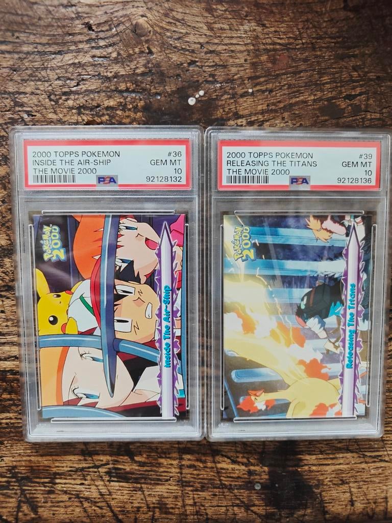 2 PSA 10 Pokémon Topps The Movie kaarten, Ophalen of Verzenden, Zo goed als nieuw, Meerdere kaarten