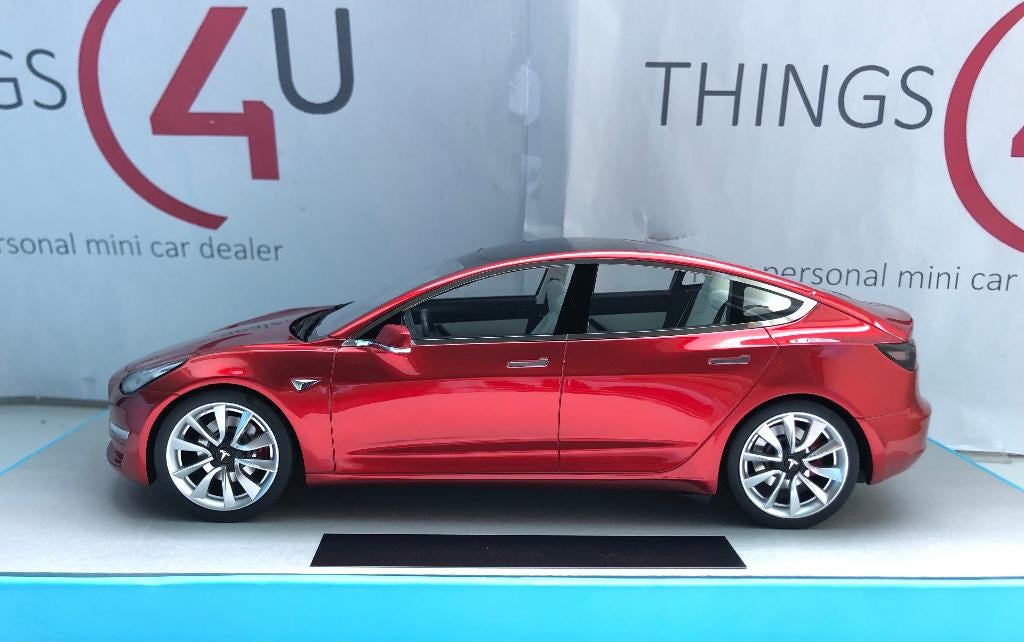 LS Collectibles 1:18 Tesla Model 3 rood metallic nieuw, Hobby en Vrije tijd, Modelauto's | 1:18, Ophalen of Verzenden, Nieuw, Auto