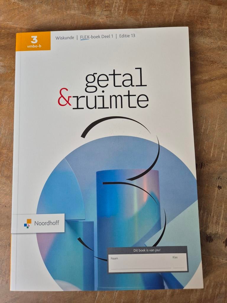 Getal en ruimte 3 vmbo-b FLEX boek 1 editie 13, Ophalen of Verzenden, Nieuw, VMBO