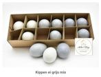 Kippen ei grijs mix - 12 stuks - pasen - voorjaar  - eieren, Ophalen of Verzenden, Nieuw