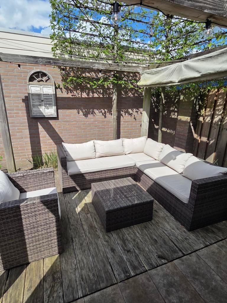 Loungeset Garden Impressions met salontafel 211 x 211 x 64, Ophalen, 5 zitplaatsen, Gebruikt, Aluminium