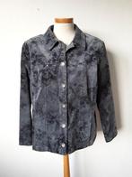Grijs print velours jasje mt 48 van Frank Walder, Maat 46/48 (XL) of groter, Ophalen of Verzenden, Zo goed als nieuw, Jasje