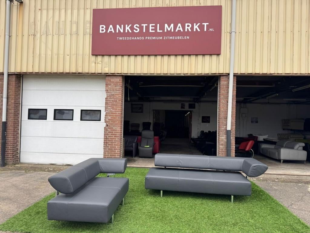 Bankstel design topmerk COR ARTHE banken grijs leer relax, Ophalen, Cor, Geen, Pahest@hotmail.nl