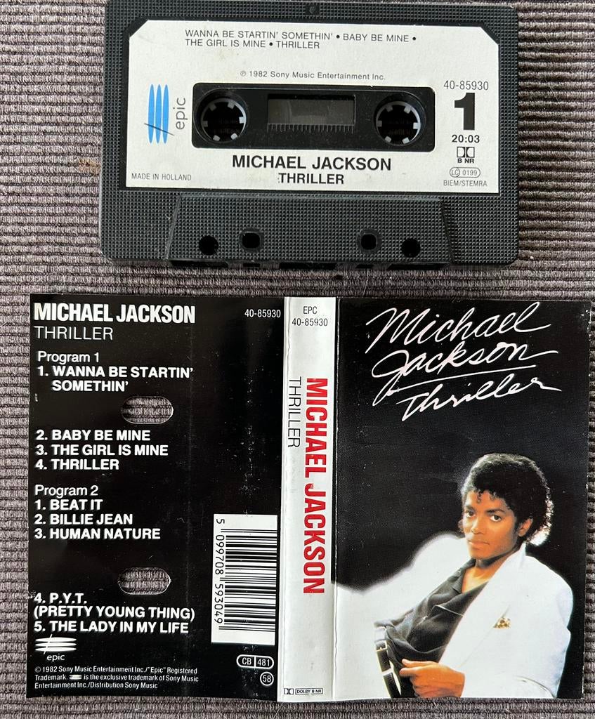 Michael Jackson - Thriller - muziekcassette, Ophalen of Verzenden, Zo goed als nieuw, 1 bandje