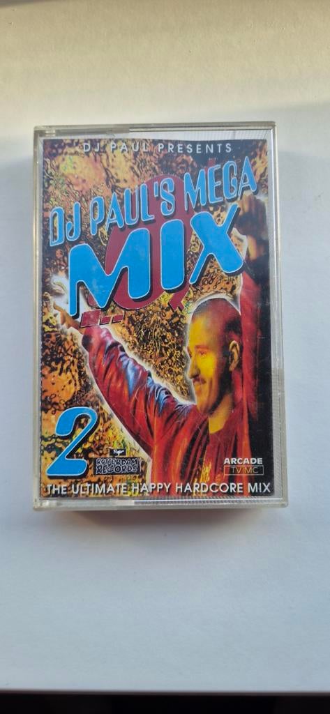 DJ Paul's Mega Mix 2 - Happy Hardcore Cassette thunderdome, Cd's en Dvd's, Cassettebandjes, Gebruikt, 1 bandje, Dance, Ophalen of Verzenden