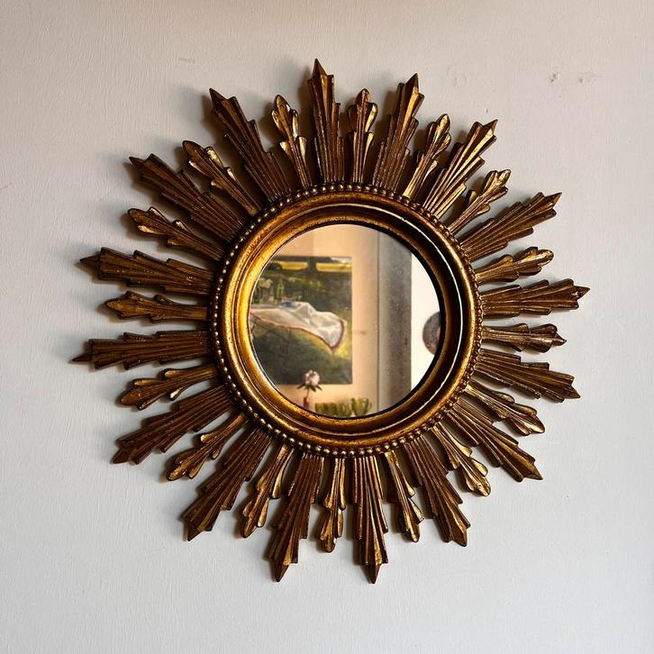 SALE Italiaanse zonnespiegel sunburst vintage, Huis en Inrichting, Woonaccessoires | Spiegels, Zo goed als nieuw, Minder dan 50 cm