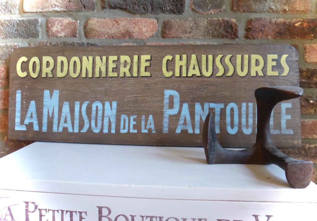 Frans schoenmaker reclame bord / vintage antiek etalage hout, Verzamelen, Reclamebord, Gebruikt, DeKameraadschap, Dj.kammeraat@telfort.nl