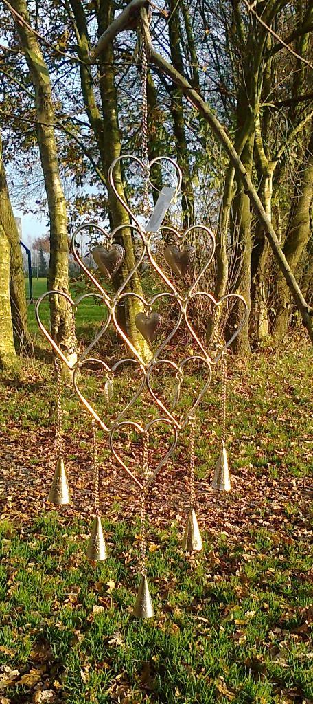 Mooie Decoratie Hanger met hartjes, belletjes, zilver kleur, Huis en Inrichting, Woonaccessoires | Wanddecoraties, Nieuw, Ophalen of Verzenden