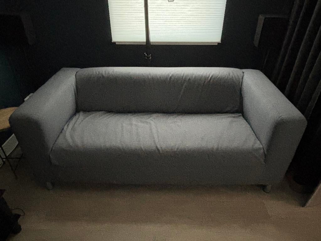 Ikea Klippan 2-zitsbank grijs/ blauw z.g.a.n., Ophalen, 150 tot 200 cm, Tweepersoons, 75 tot 100 cm