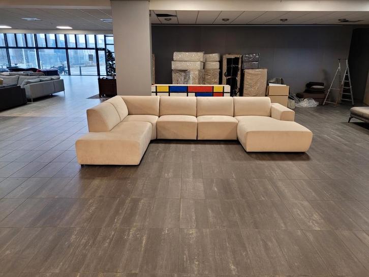 ❇️️️ OUTLET creme beige U-bank 240x375x175 | GRATIS LEVERING, Huis en Inrichting, Banken | Bankstellen, Nieuw, Hoekbank, Vierpersoons of meer