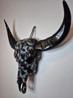 Zwart zilver waterbuffel schedel glas decoratie, Ophalen of Verzenden, Nieuw, Overige soorten, Schedel