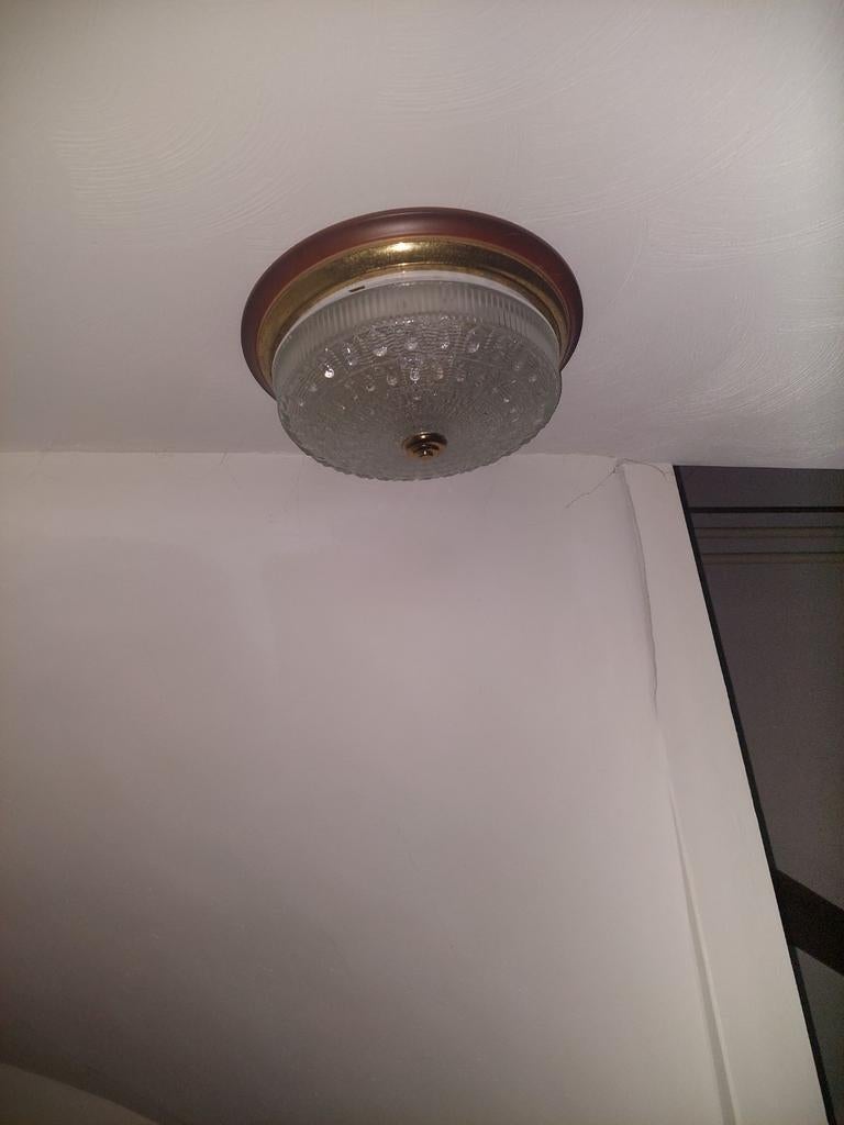 Plafonniere, Ophalen of Verzenden, Gebruikt, Glas, Retro