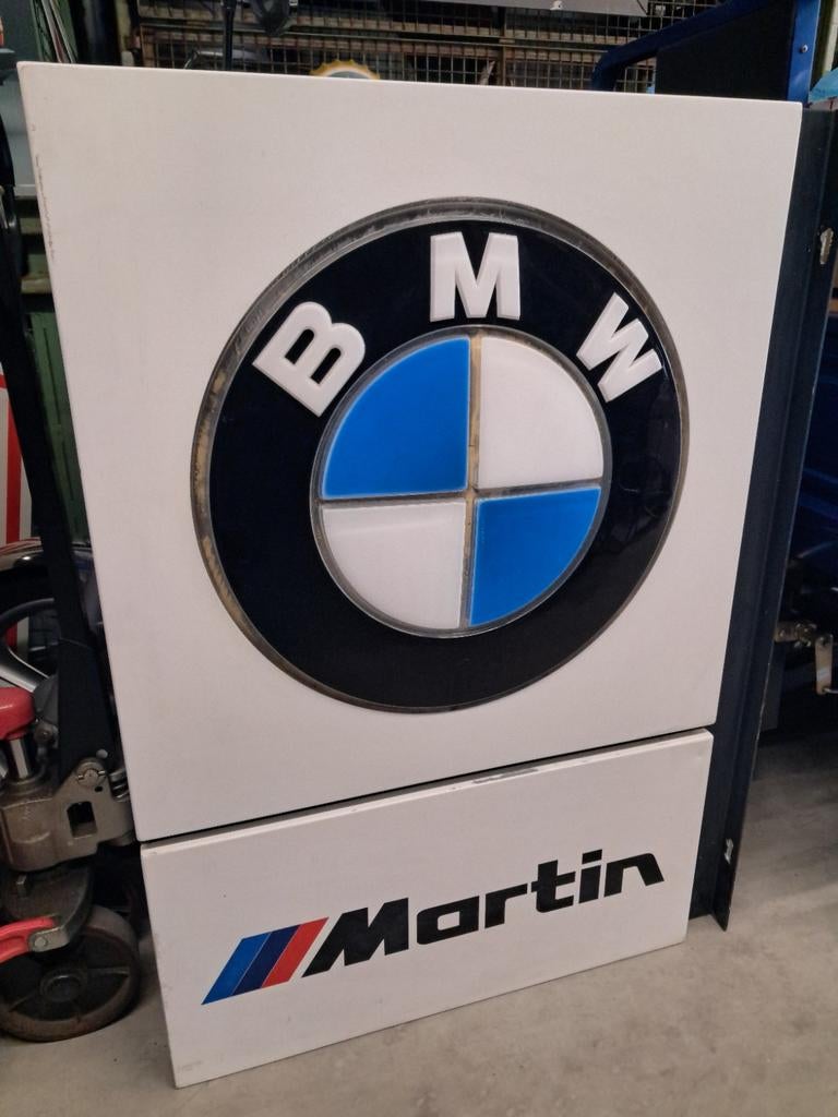 Originele BMW dealer reclame 122cm, 2 zijdige BMW reclame, Ophalen, Reclamebord, Eu, Gebruikt