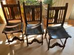 Spaanse eetkamerstoel Navarro Argudo 3x, Huis en Inrichting, Ophalen, Gebruikt, Spaans, Leer