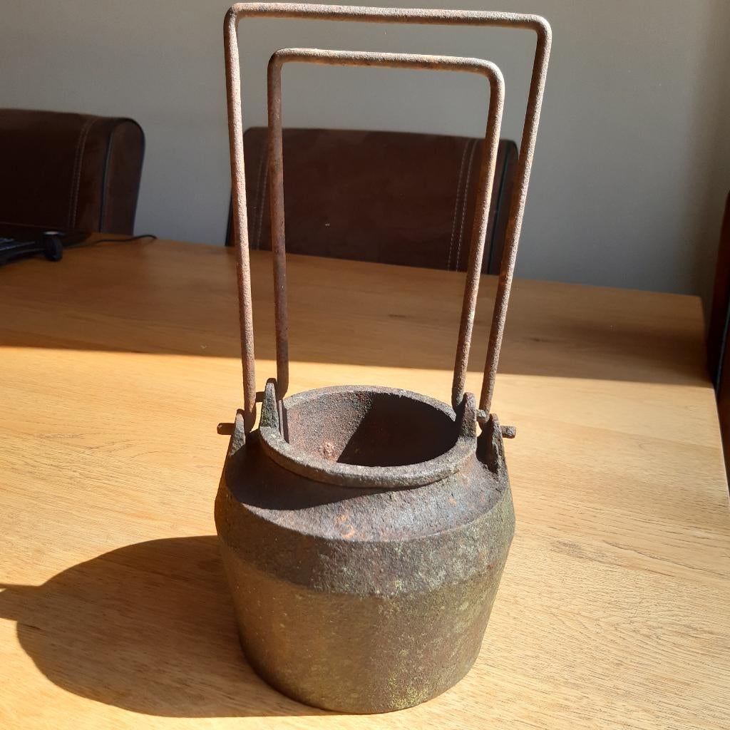 Antieke gietijzeren lijmpot voor meubelrestauratie, Antiek en Kunst, Ophalen of Verzenden