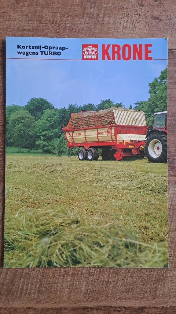 Folder KRONE Kortsnij Opraapwagens Turbo, Boeken, Ophalen of Verzenden, Zo goed als nieuw, Folder