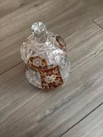 2 kleuren potje van Boheemse kristal komt uit buitenland, Ophalen of Verzenden, Gebruikt, Kristal, Overige typen