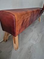 Mooie lederen stevige bok - 160x28x52 cm, Huis en Inrichting, Ophalen, Gebruikt, Leer