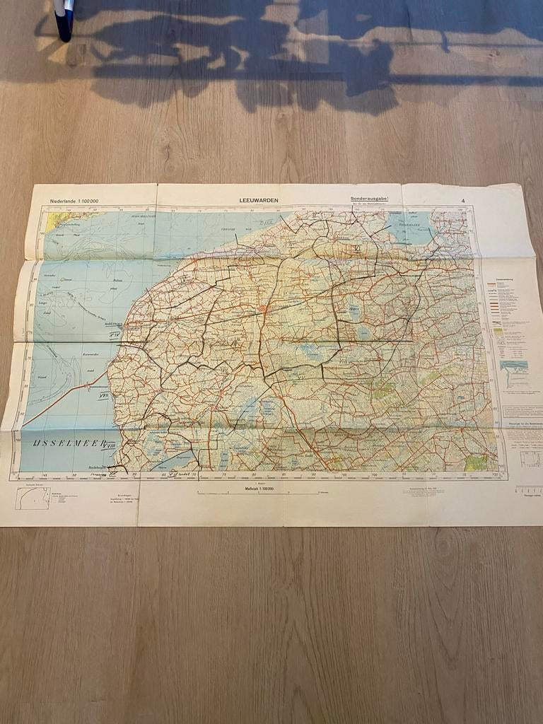 Duitse wehrmacht stafkaart Friesland/ Leeuwarden, Verzamelen, Militaria | Tweede Wereldoorlog, Ophalen of Verzenden, Nederland