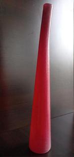 Zeldzaam abstract glazen Object lange rode vaas 58 cm hoog, Ophalen of Verzenden