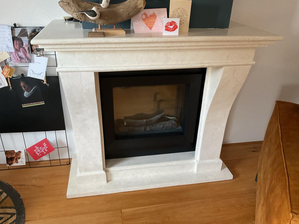 Schouw in marmerlook, Ophalen, Gebruikt, Vrijstaande haard, Overige soorten