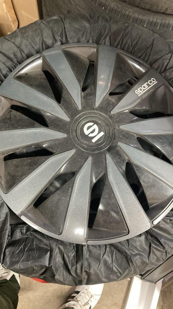 Sparco wieldoppen incl velg en banden 185/60r15, Ophalen, Gebruikt