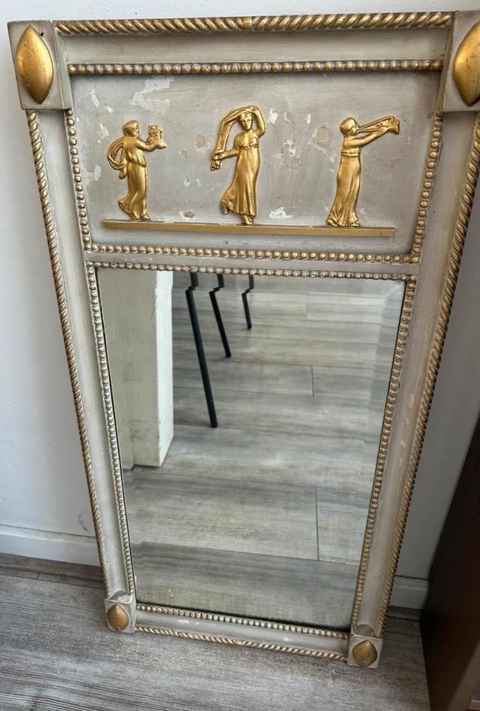 MOOIE ANTIEKE OUDE VINTAGE SPIEGEL, Antiek en Kunst, Antiek | Spiegels, Minder dan 50 cm, Rechthoekig, Ophalen of Verzenden