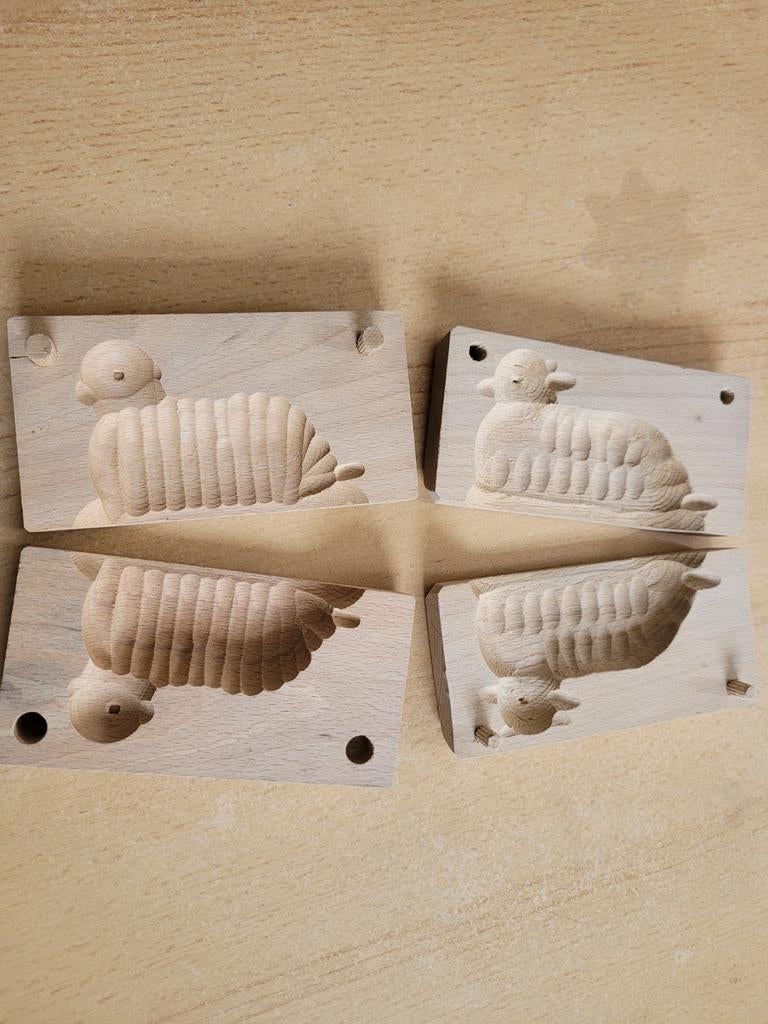 2 Houten vormen om  boterlam te maken, leuk voor Pasen, Ophalen of Verzenden