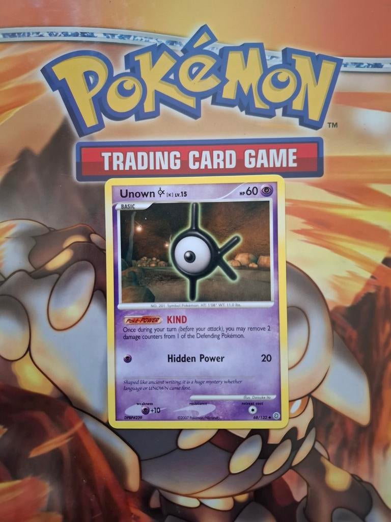 Unown K 68/132 Diamond&Pearl Secret Wonders pokemon kaart, Ophalen of Verzenden, Zo goed als nieuw, Losse kaart