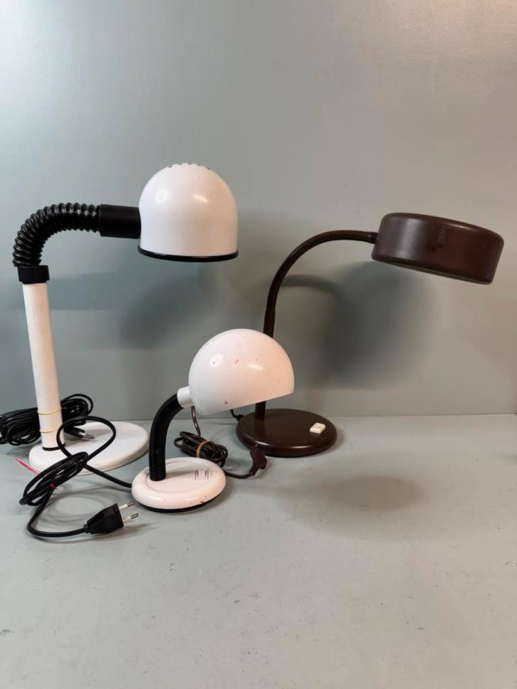 Set van 3 leuke vintage tafellampen, Antiek en Kunst, Antiek | Lampen, Ophalen of Verzenden