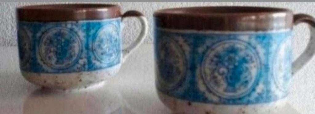 Twee soepkommen met blauw motief, Ophalen of Verzenden, Zo goed als nieuw, Kom(men), Overige stijlen