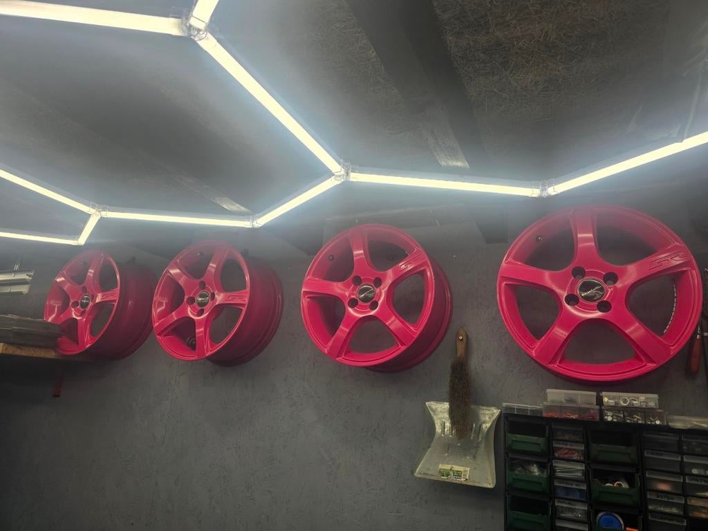 Roze 16 inch velgen 4x100, Ophalen