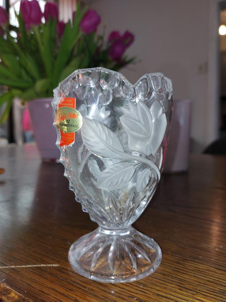 Vintage Anna Hütte Bleikristal vaasje, Antiek en Kunst, Antiek | Glas en Kristal, Ophalen of Verzenden
