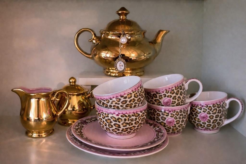 Servies setLittle diva. Goud - panterprint, Ophalen